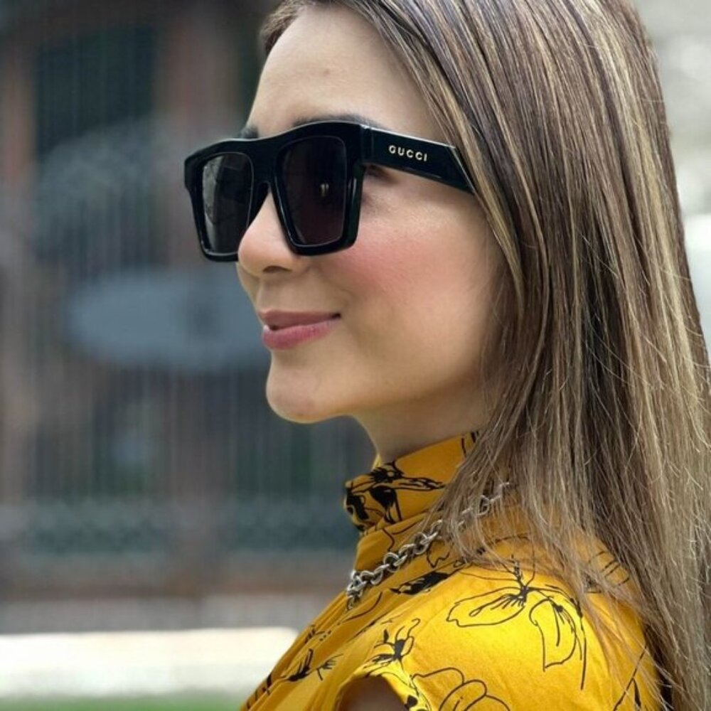 Gucci GG0962S 005 Sunglasses Black Square Frame, Grey Lenses - Picture 3 of 11